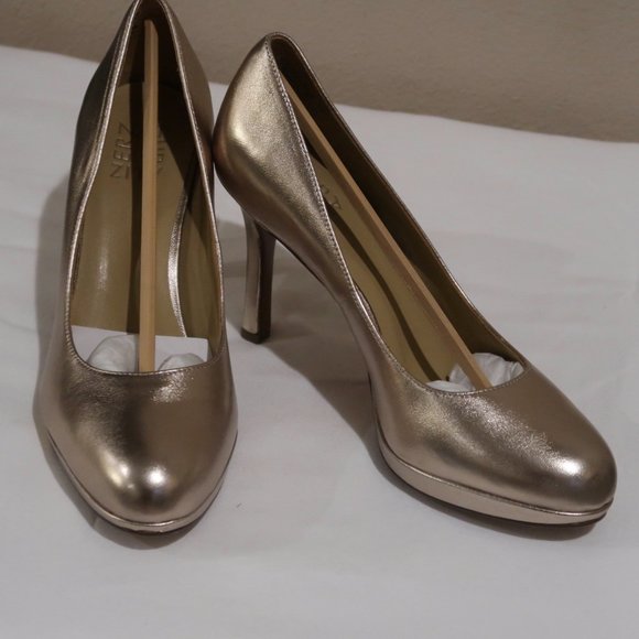 Naturalizer Shoes Womens Light Bronze Metallic Heels Poshmark